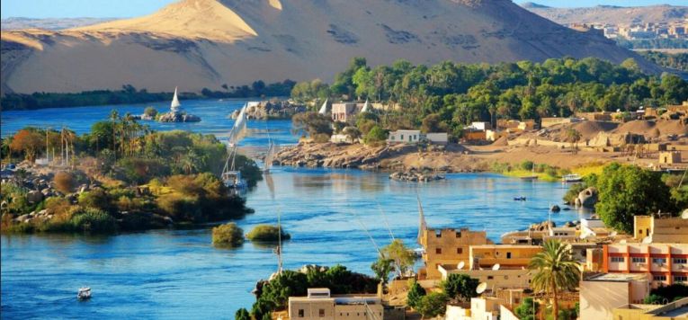 Paisagem do Nilo em Aswan